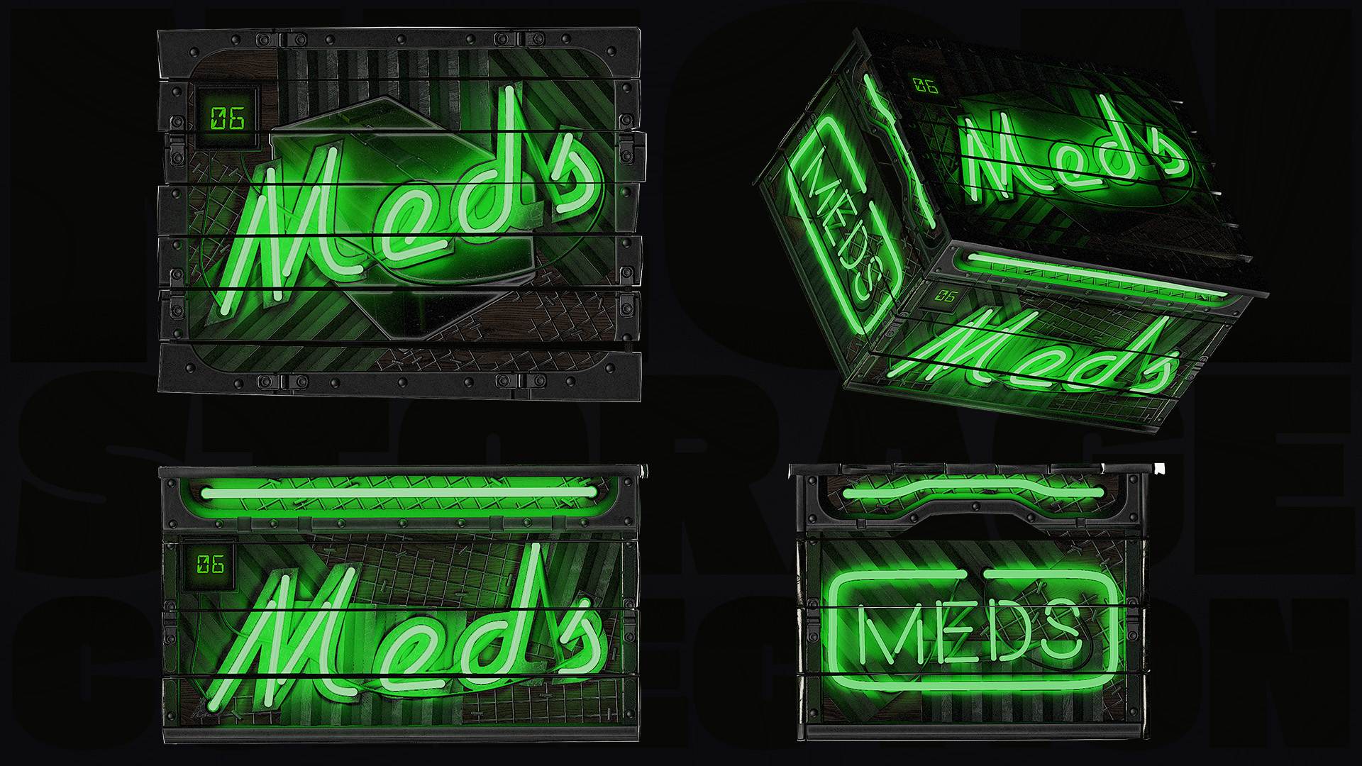 Neon Small Meds Storage