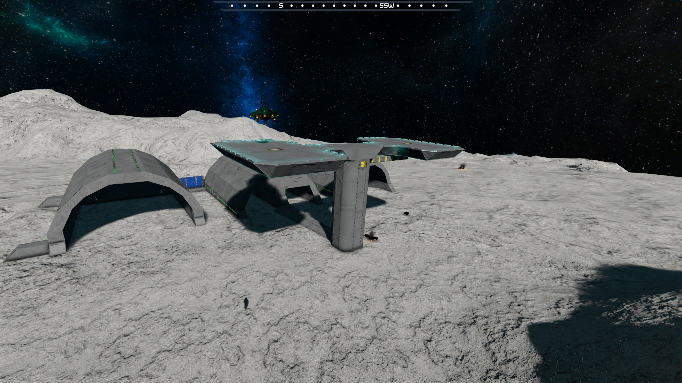 Lunar Dual Landing Pad With Tri Hangars