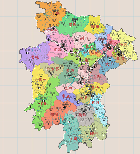 湖南湖北地图（细化到区县)