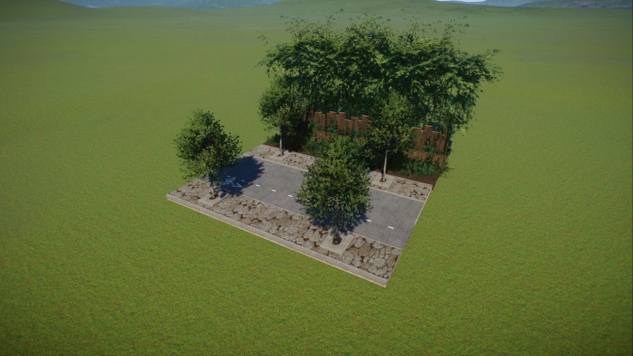 Sidewalk and Fence Segment
