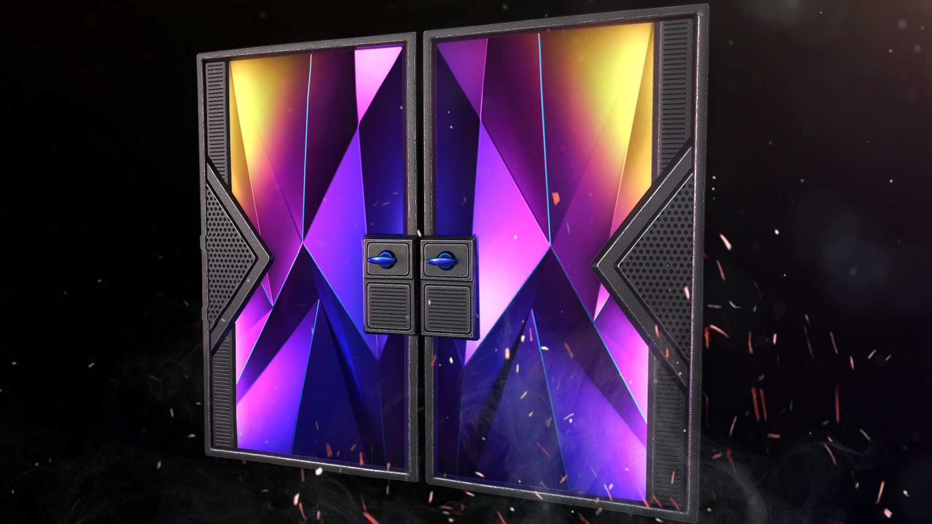 Tempered Sheet Metal Double Door