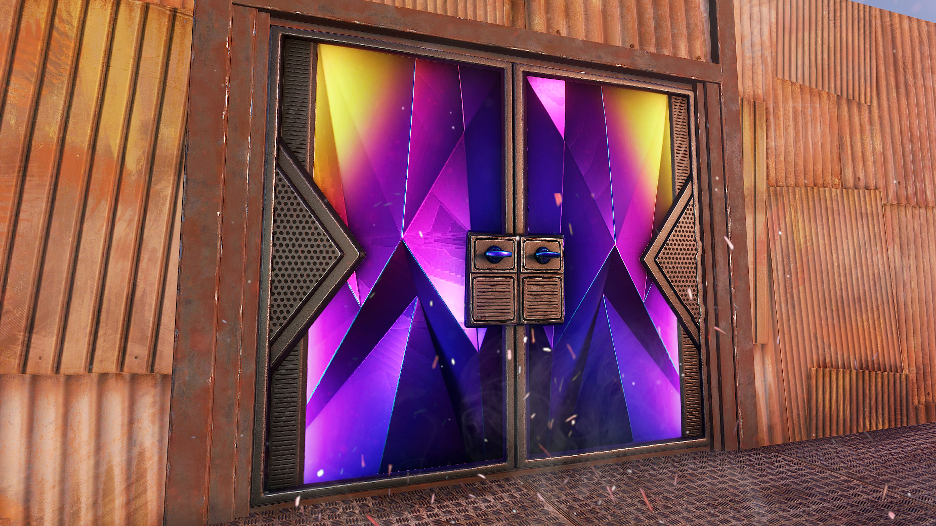 Tempered Sheet Metal Double Door