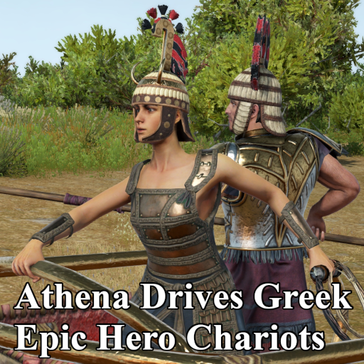 Athena Drives Greek Epic Hero Chariots