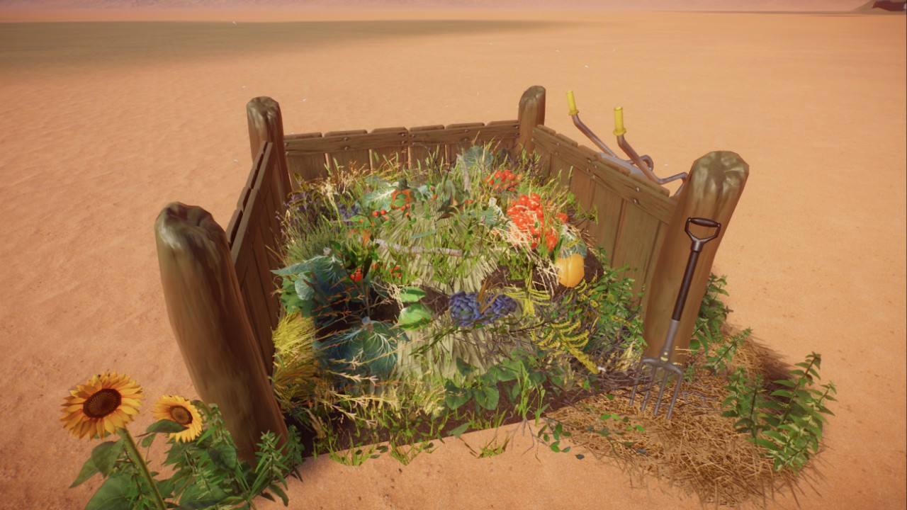 compost heap/ muck heap, Komposthaufen/ Misthaufen