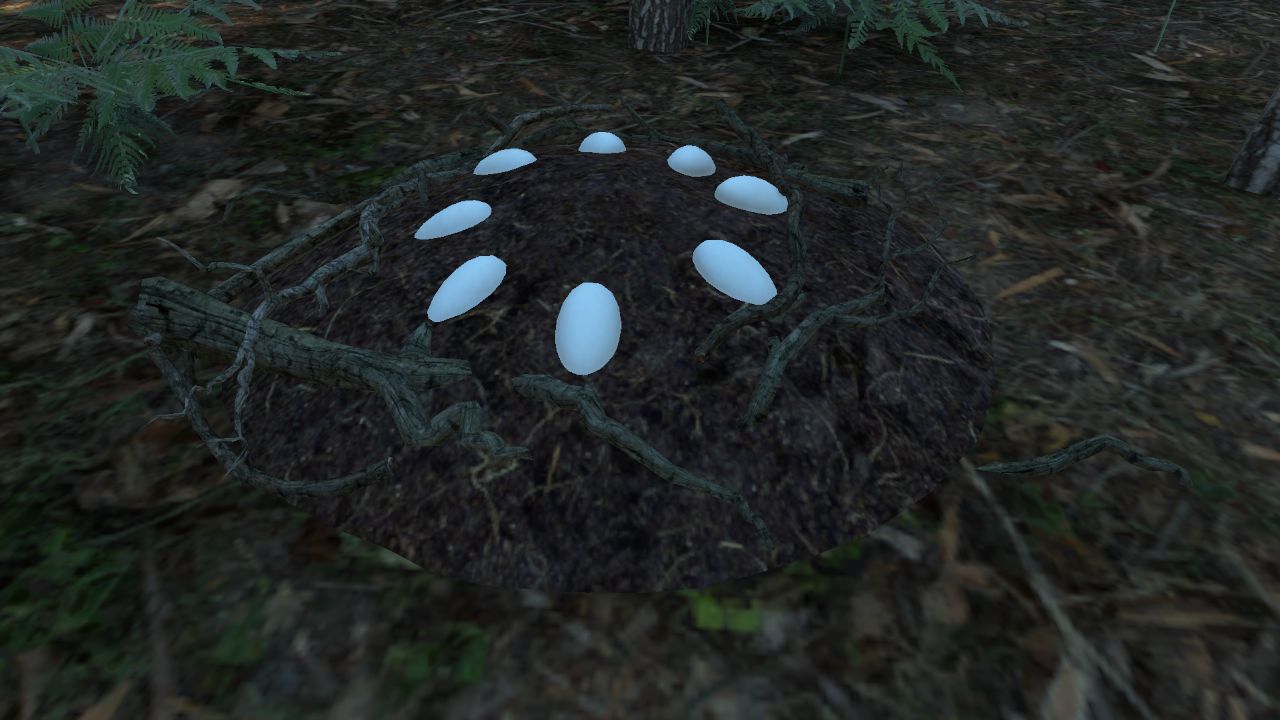 Small Dinosaur Nest with Eggs