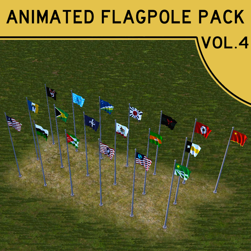 Animated Flagpole Pack 4