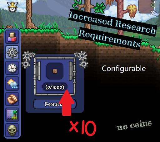 Increased Research Requirements – tModLoader Mod