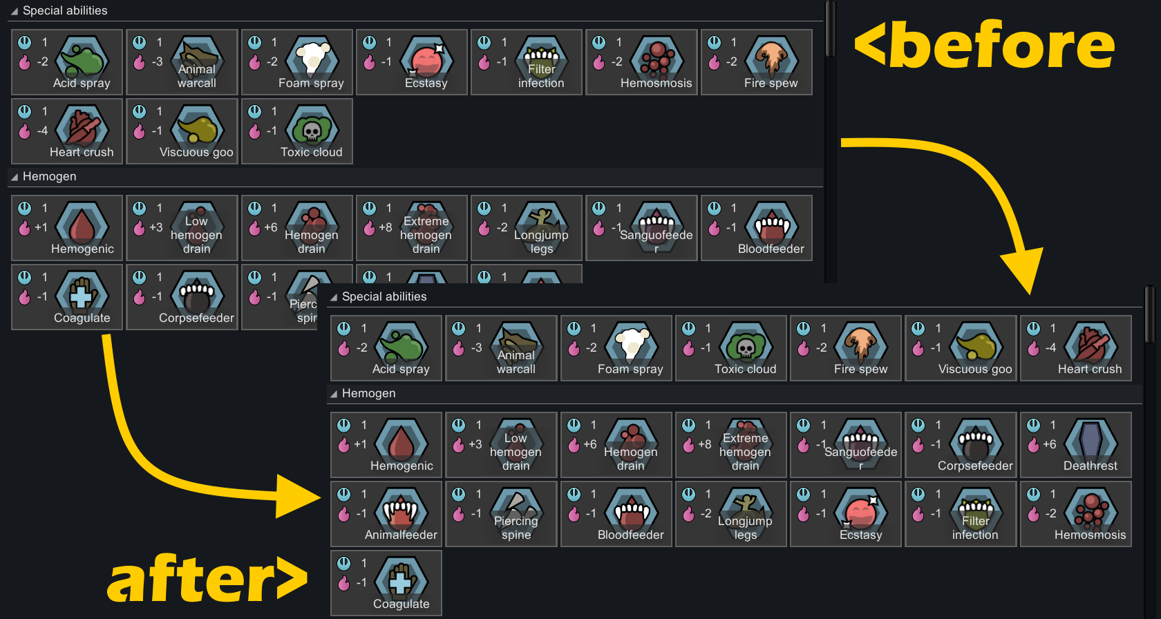 Yehoria's VRE sanguophage tweaks