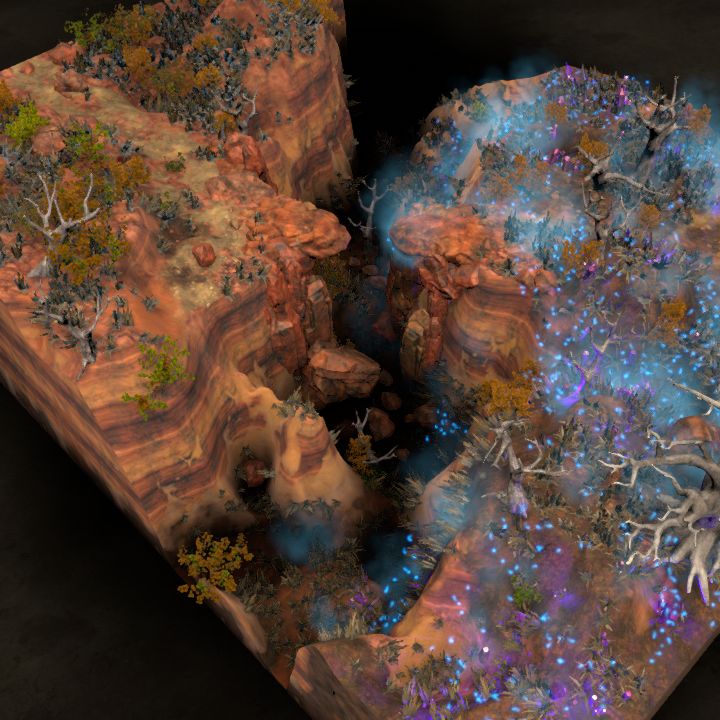badlands landbridge to... - a generic biome border map, 32x24