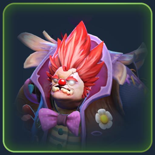 Hungry clown's red nose