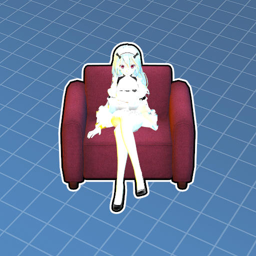 女仆初音翘腿坐姿/Hatsune Miku maid crosslegged sitting postur