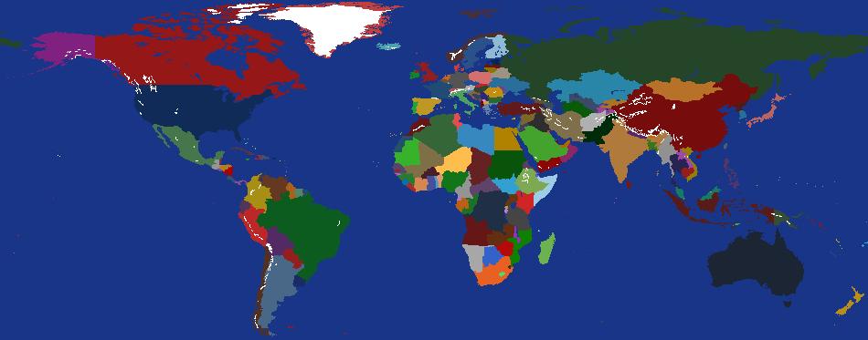World Map (Large) - What if Russia sold Alaska to Liechtenstein