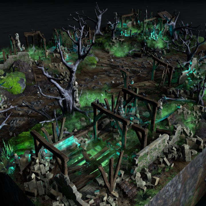 ruins along the way - spooky ambience, necromancy, ravens / random encounter map (4/4)