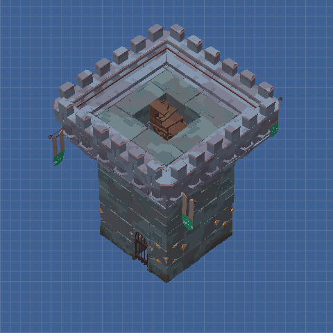 cross fortress main tower (battlement version)