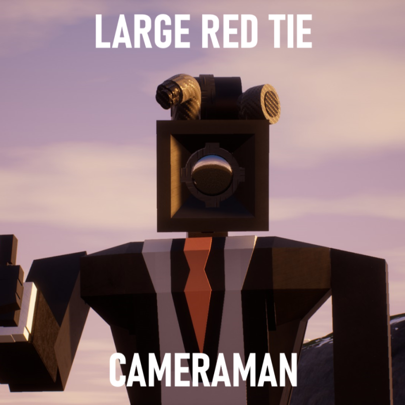 Large Red Tie Cameraman! Skibi