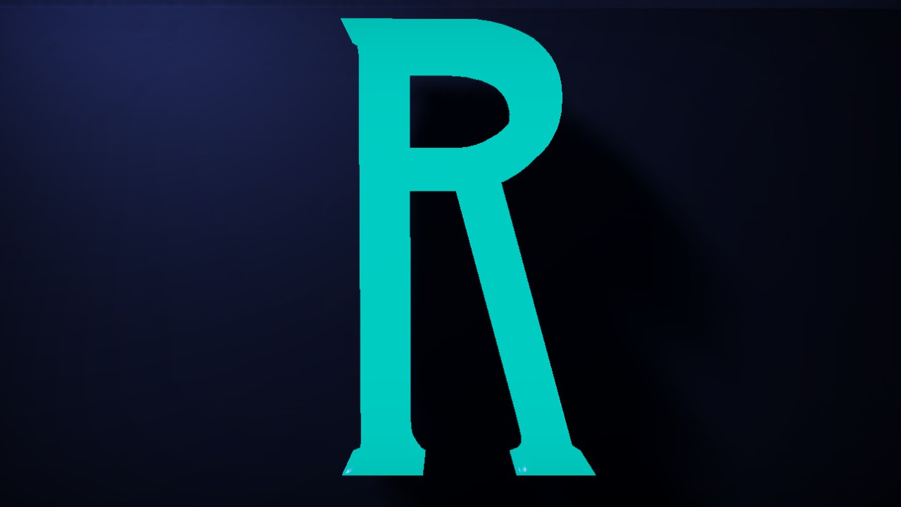 Stanford Font Letter R 85cm Lit Flexicolor.