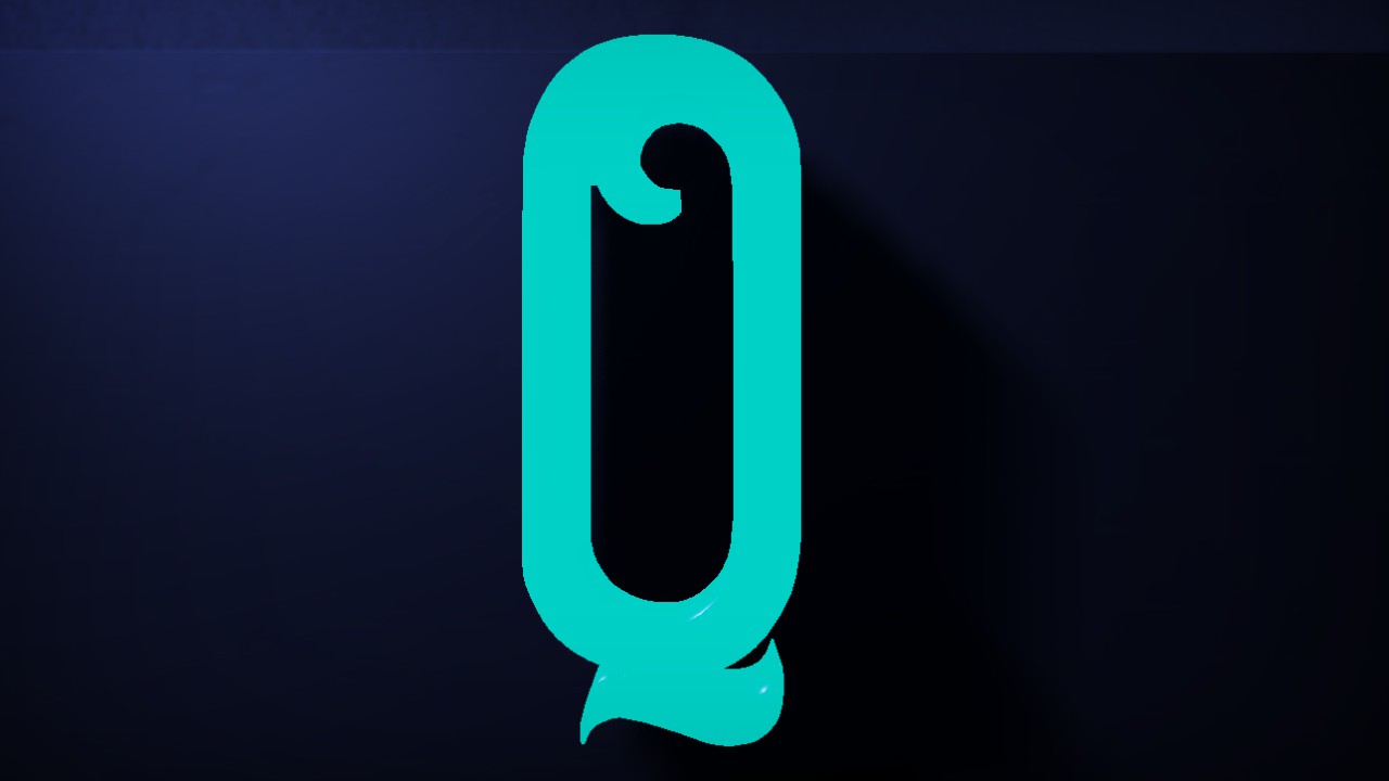 Stanford Font Letter Q 85cm Lit Flexicolor.