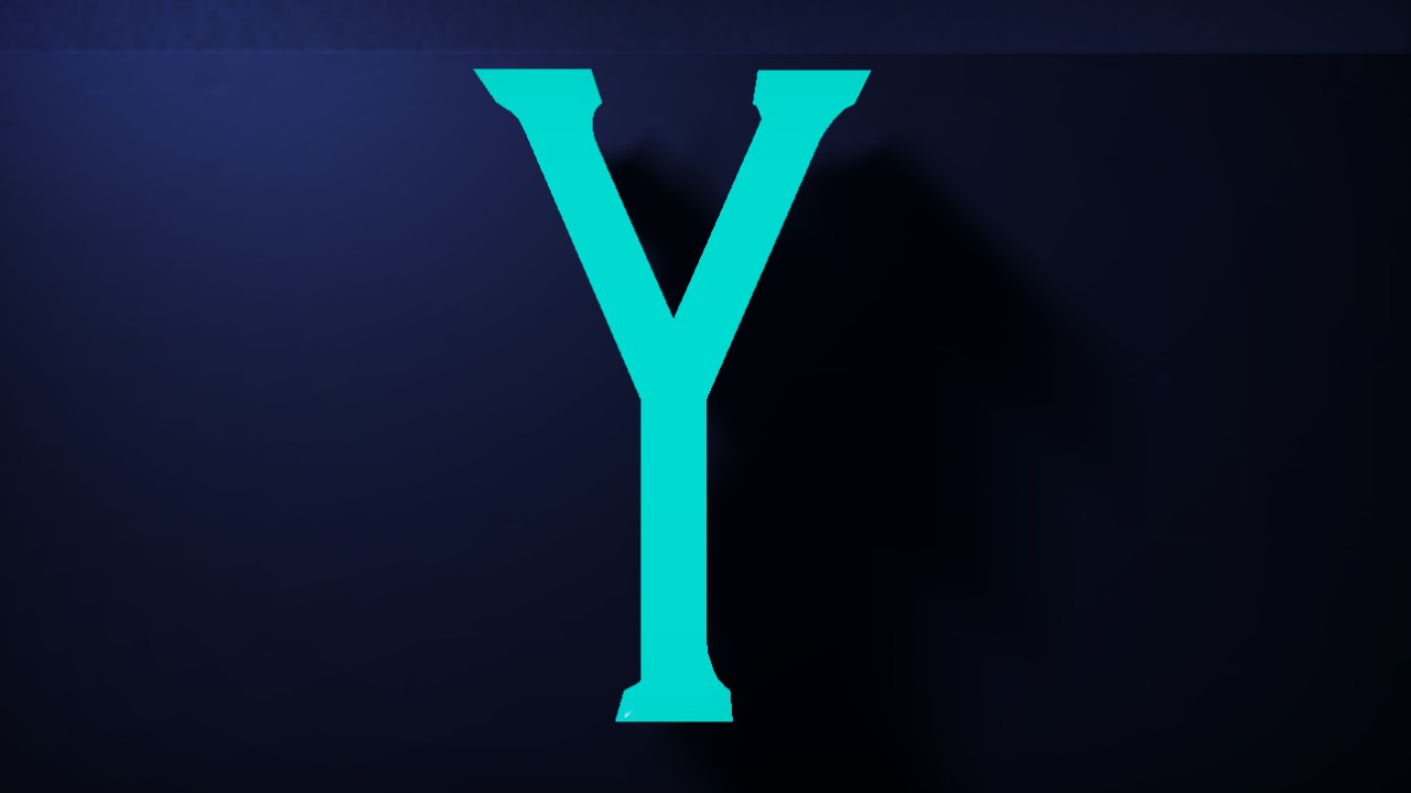 Stanford Font Letter Y 85cm Lit Flexicolor.