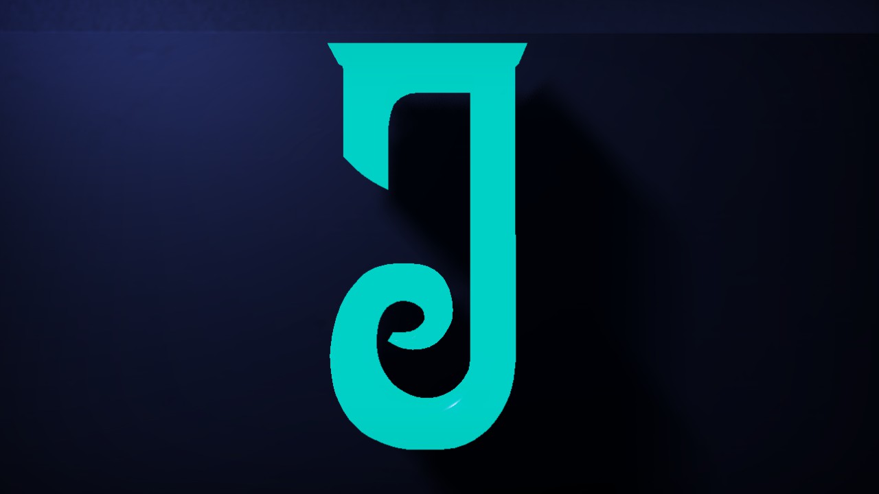Stanford Font Letter J 85cm Lit Flexicolor.