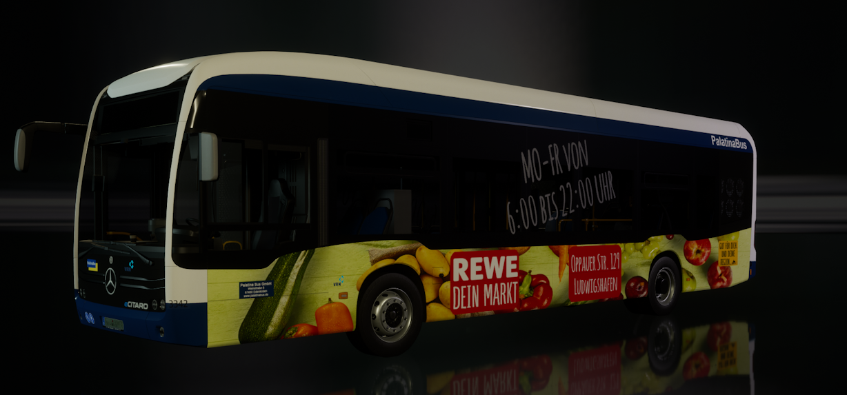 Palatina Bus Blau Weiß Rewe