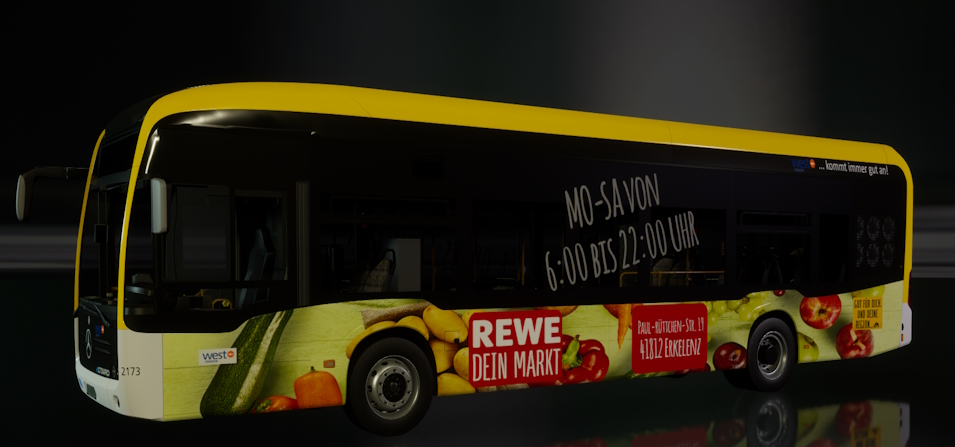 Westverkehr Ecitaro Rewe Werbung