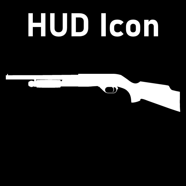 Resident Evil 7 Biohazard - M37 Shotgun HUD Icon (Pump Shotgun)
