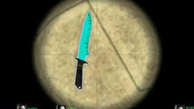 cyan combat Knife
