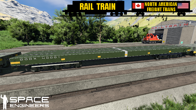Rail Train DODX Heavy Duty Flat Car New