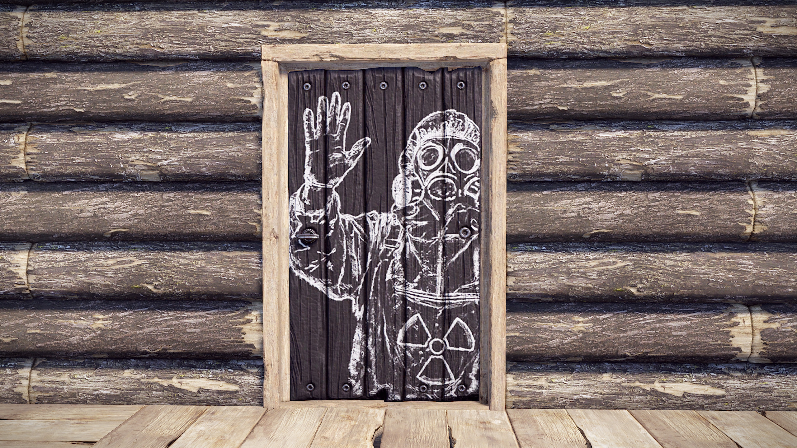Chalk Menace Wood Door