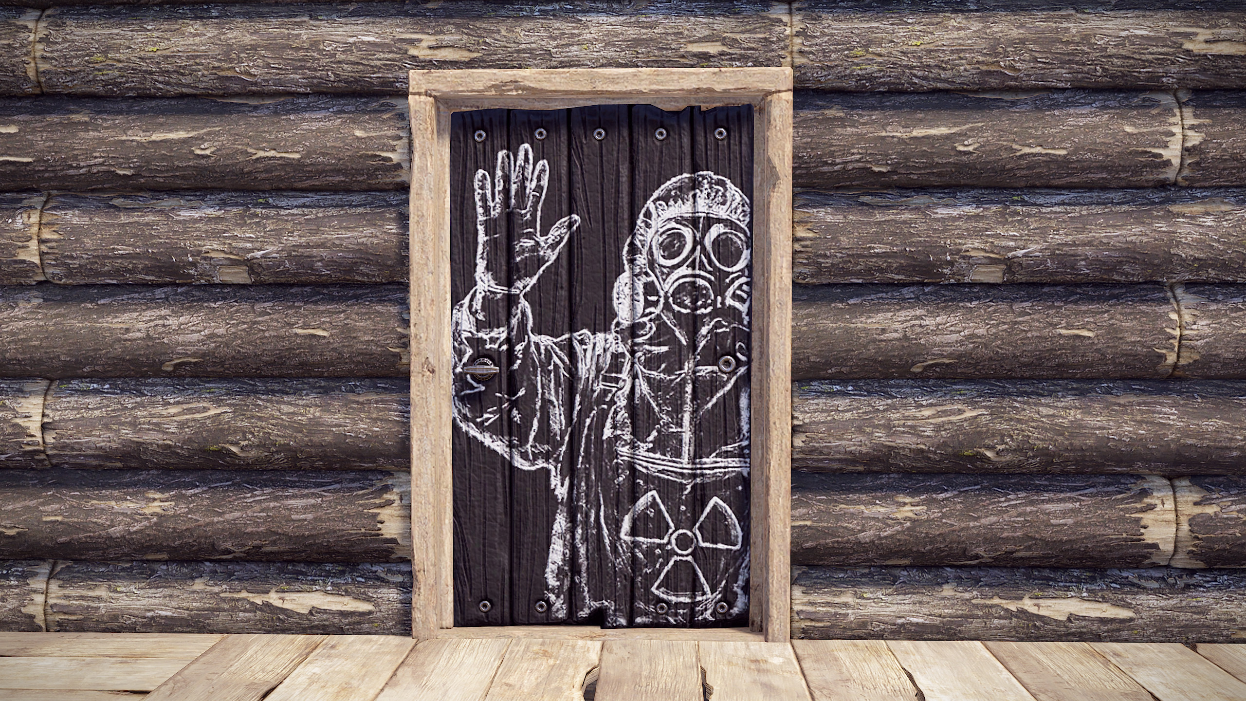 Chalk Menace Wood Door