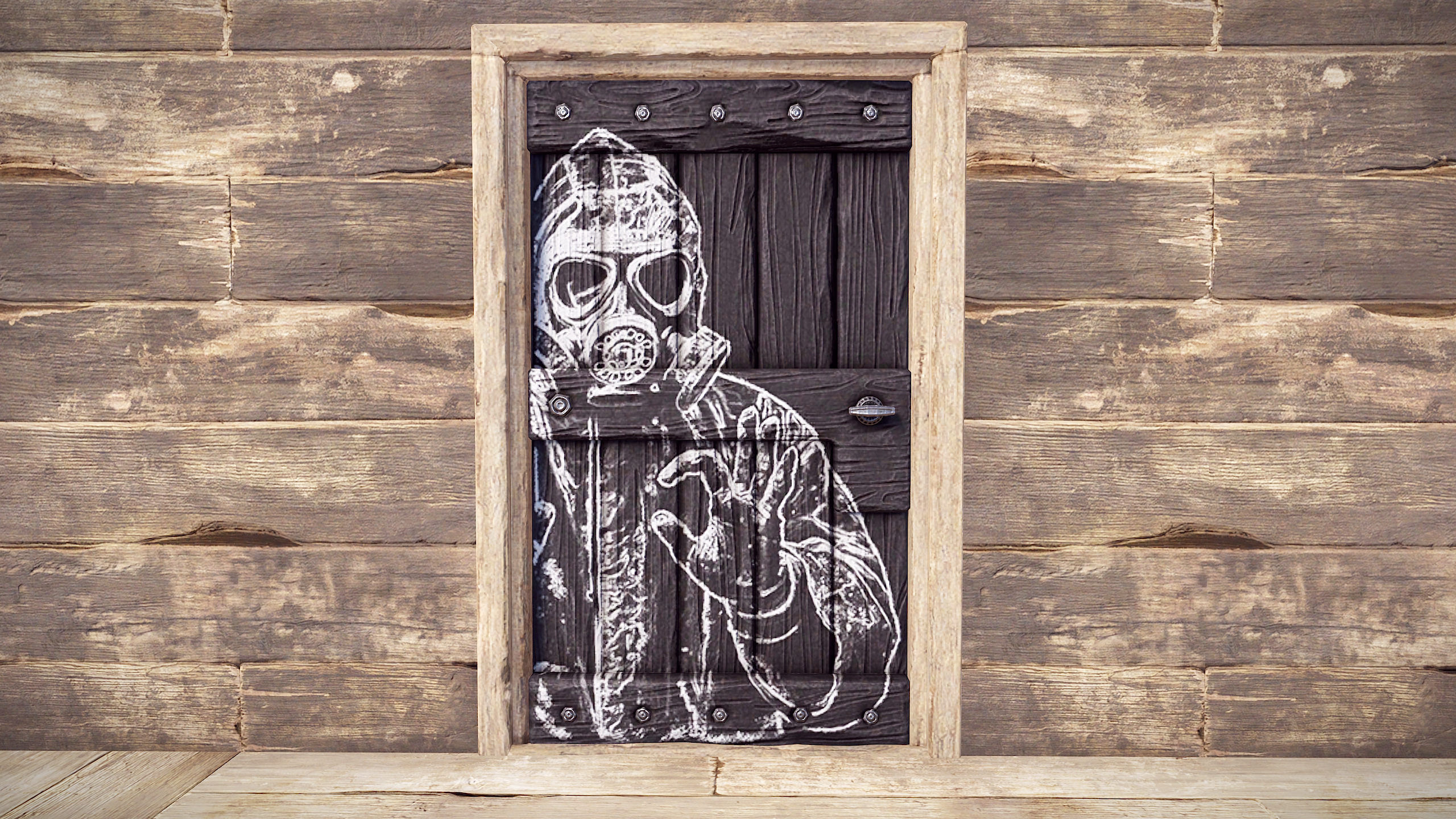 Chalk Menace Wood Door