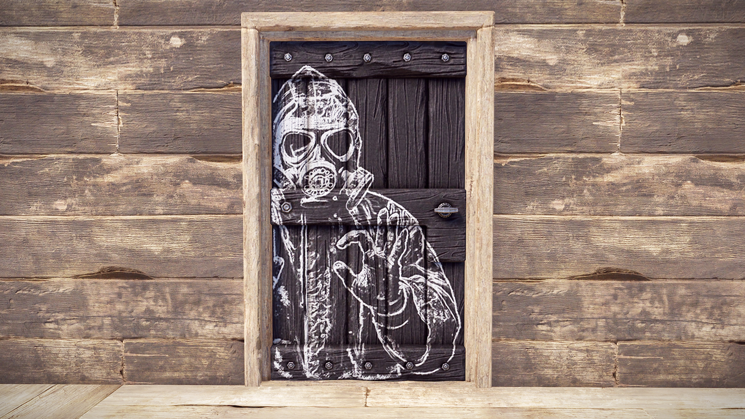 Chalk Menace Wood Door