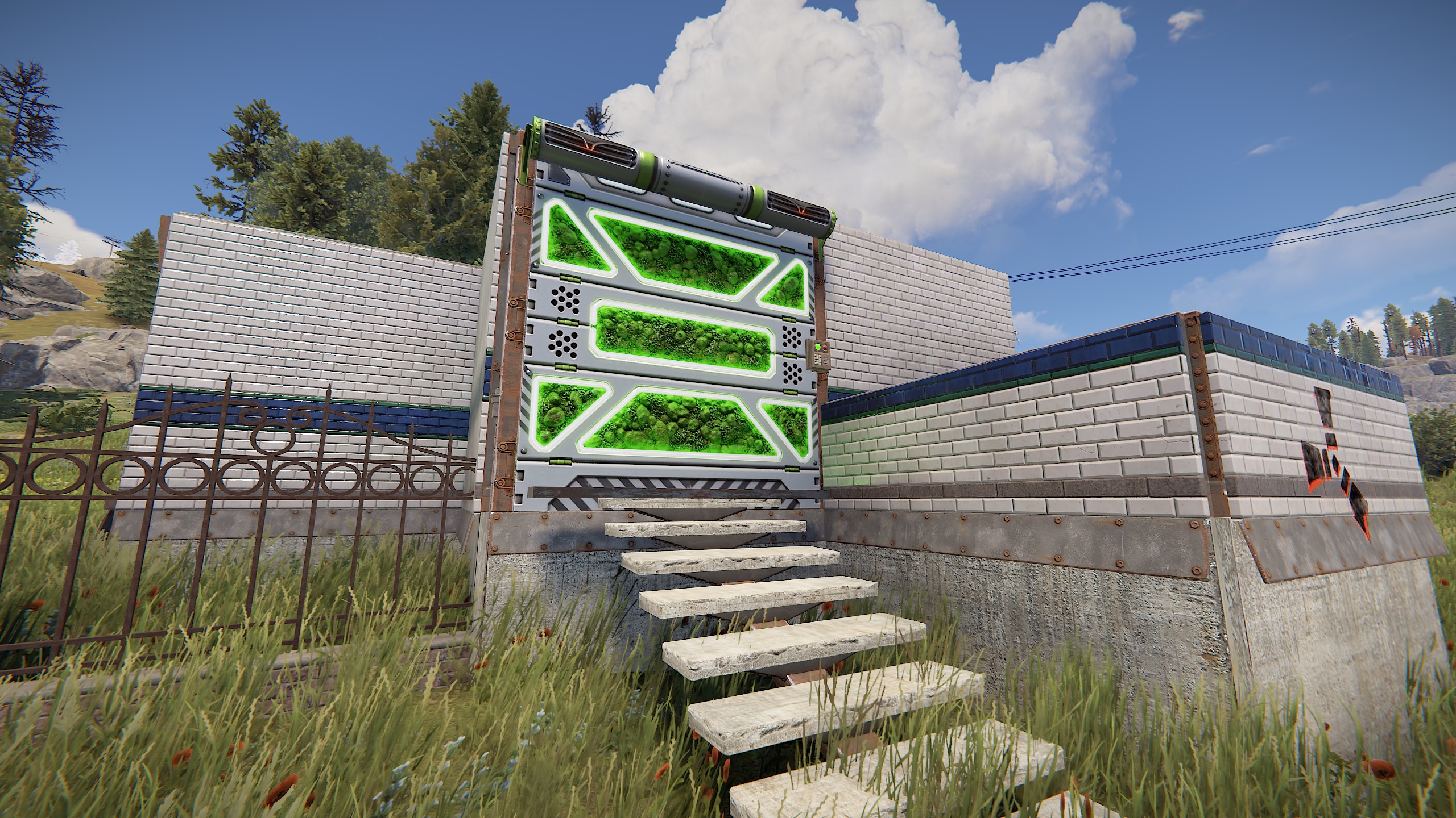 Greening Area Garage Door
