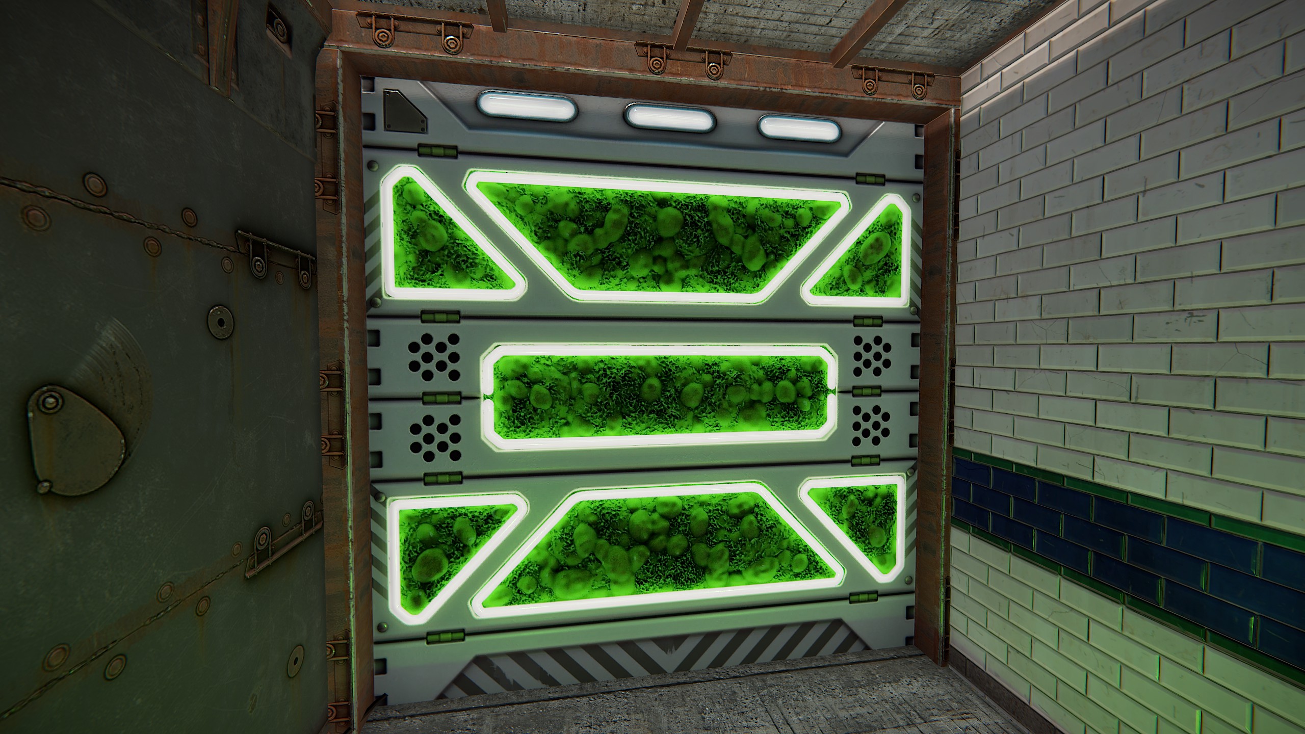 Greening Area Garage Door