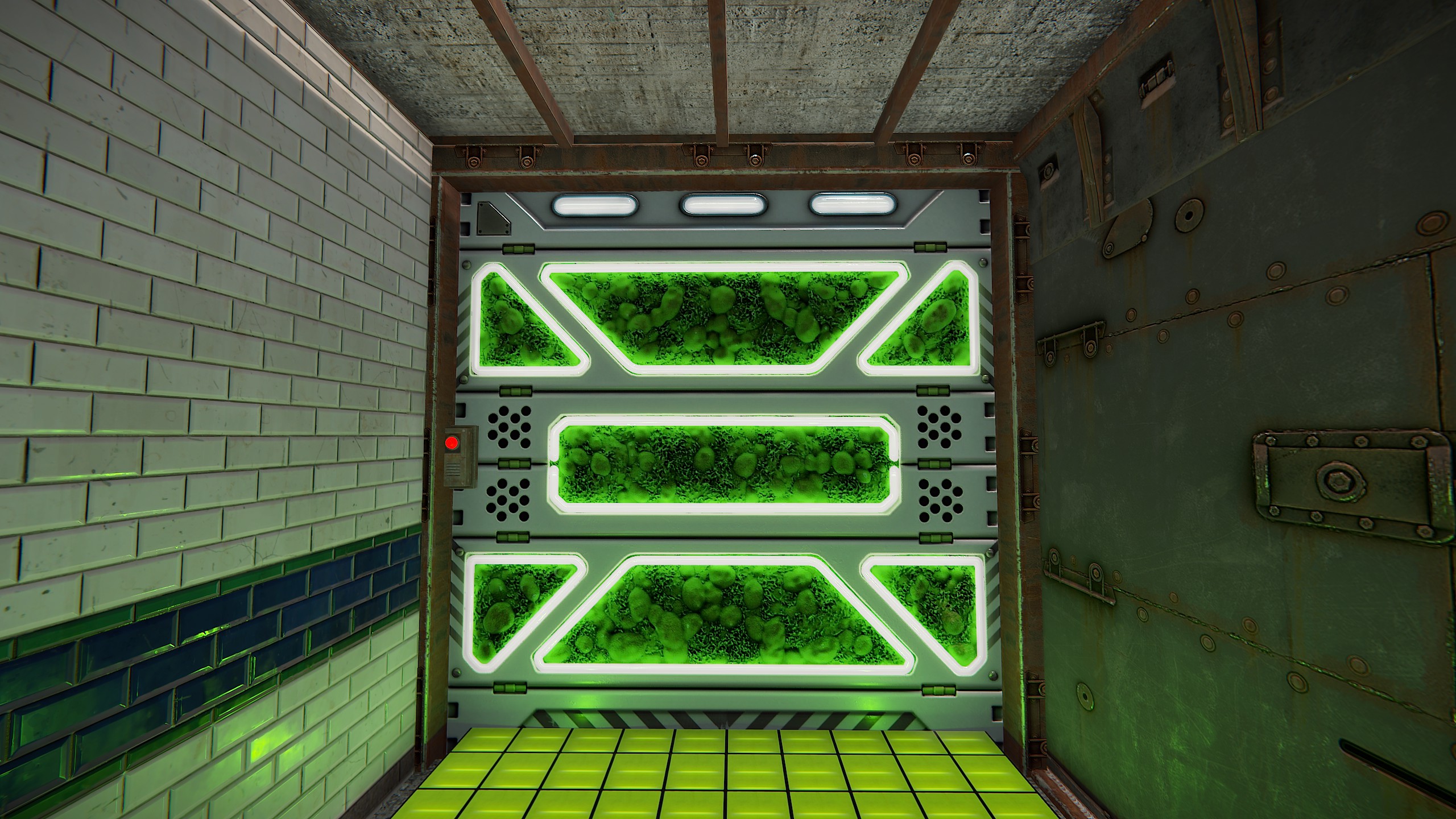 Greening Area Garage Door