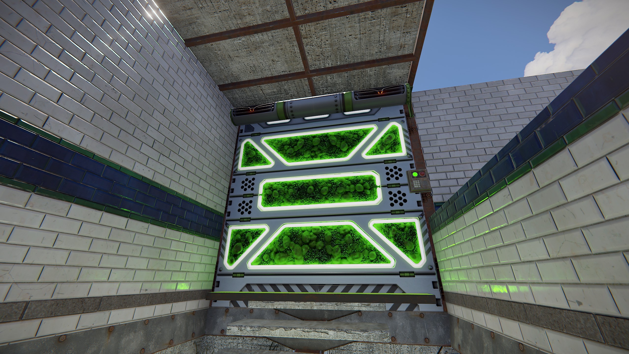Greening Area Garage Door