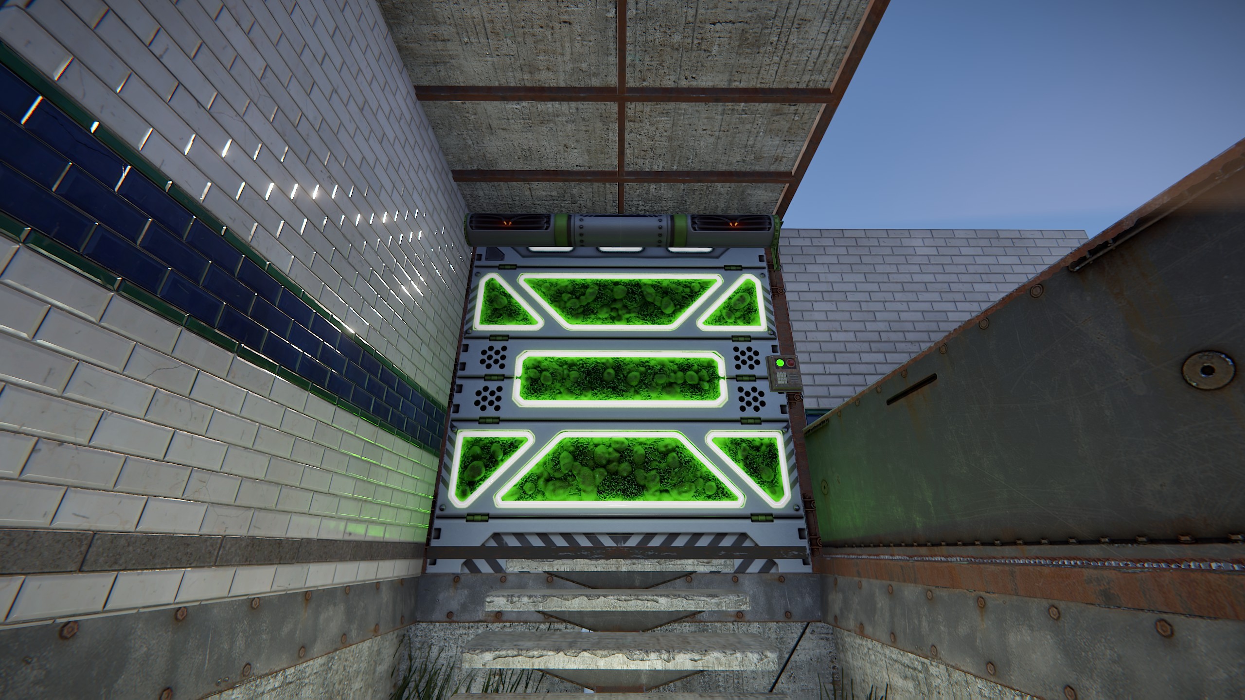 Greening Area Garage Door