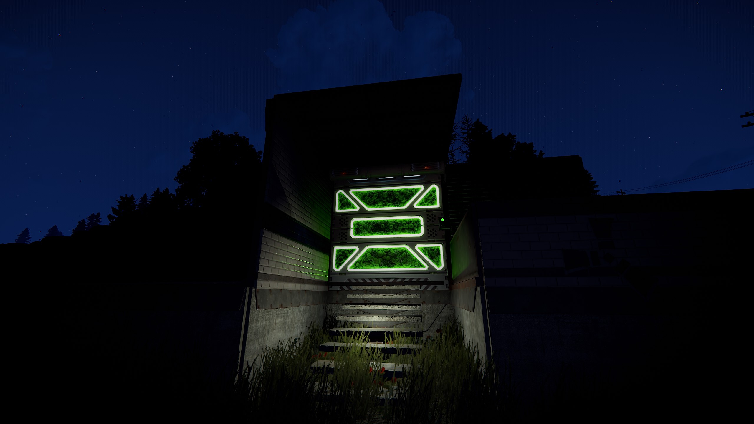 Greening Area Garage Door
