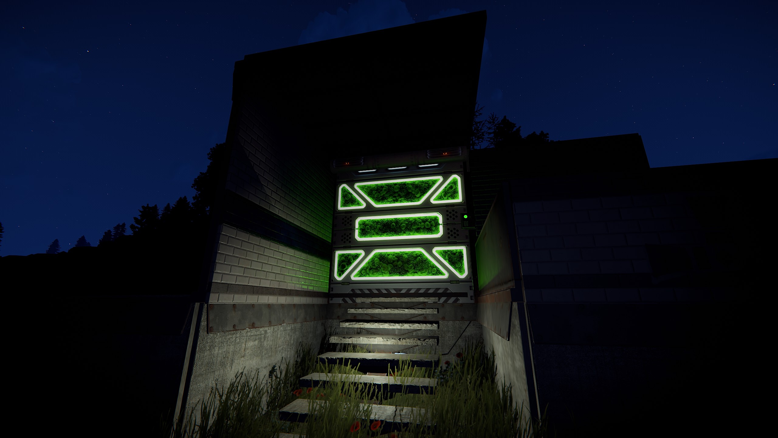 Greening Area Garage Door