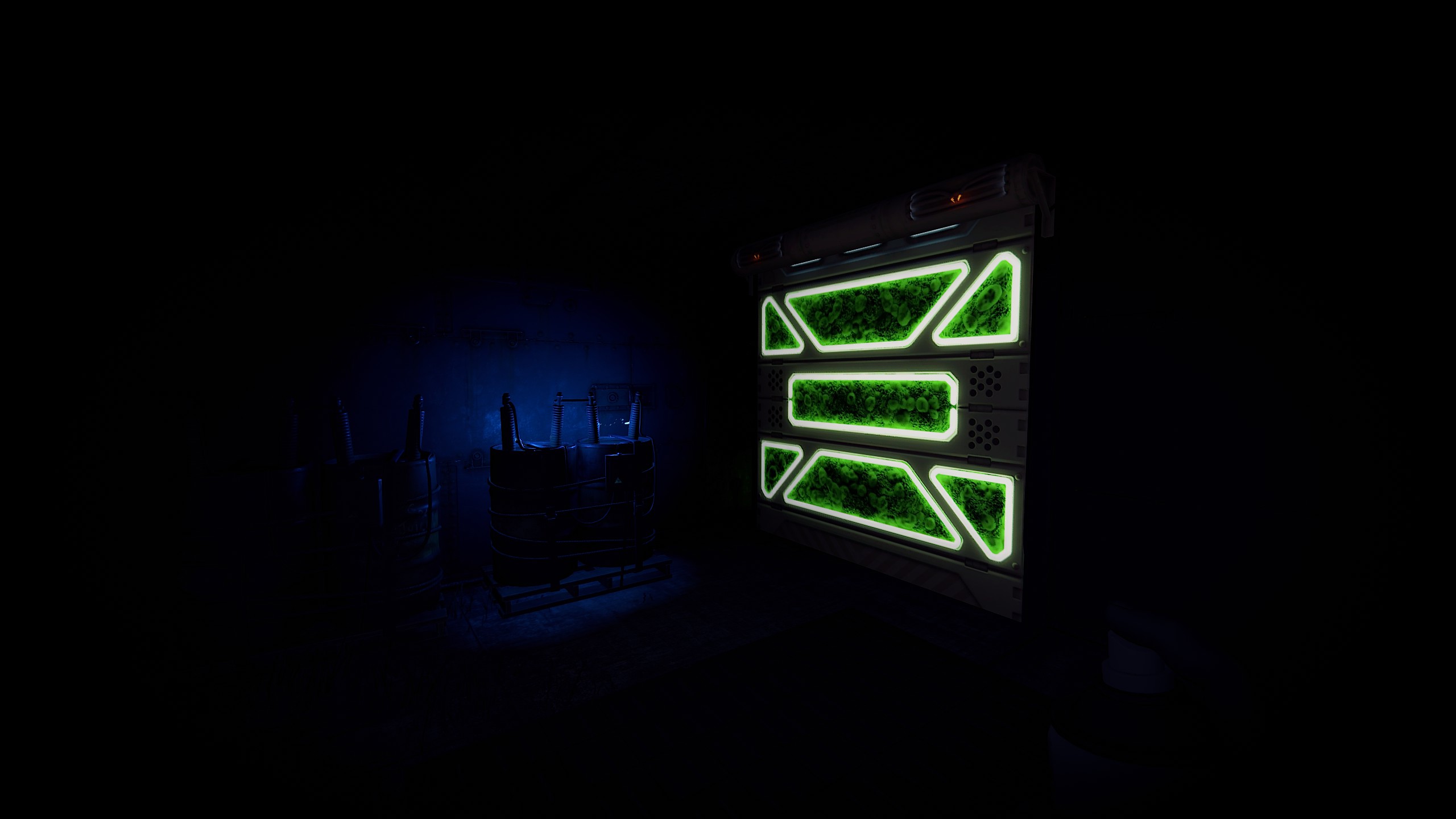 Greening Area Garage Door