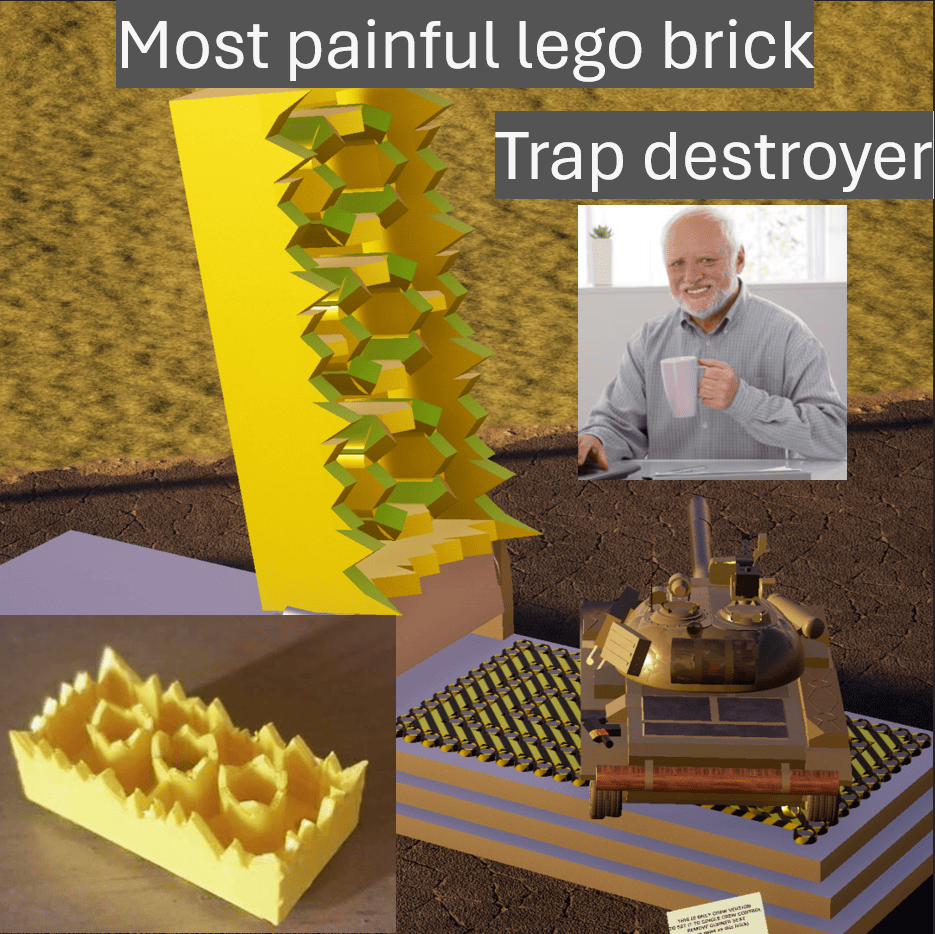 Most painful lego brick trap destroyer
