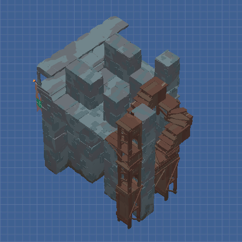 auto stacking wall part 1 floor (+5meters) (with stairs)
