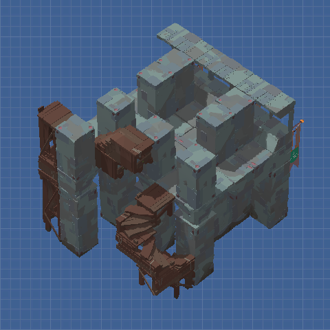 auto stacking wall part 1 floor (+4meters) (with stairs)