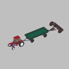 Tractor T-25: Sideboard trailer + Rake