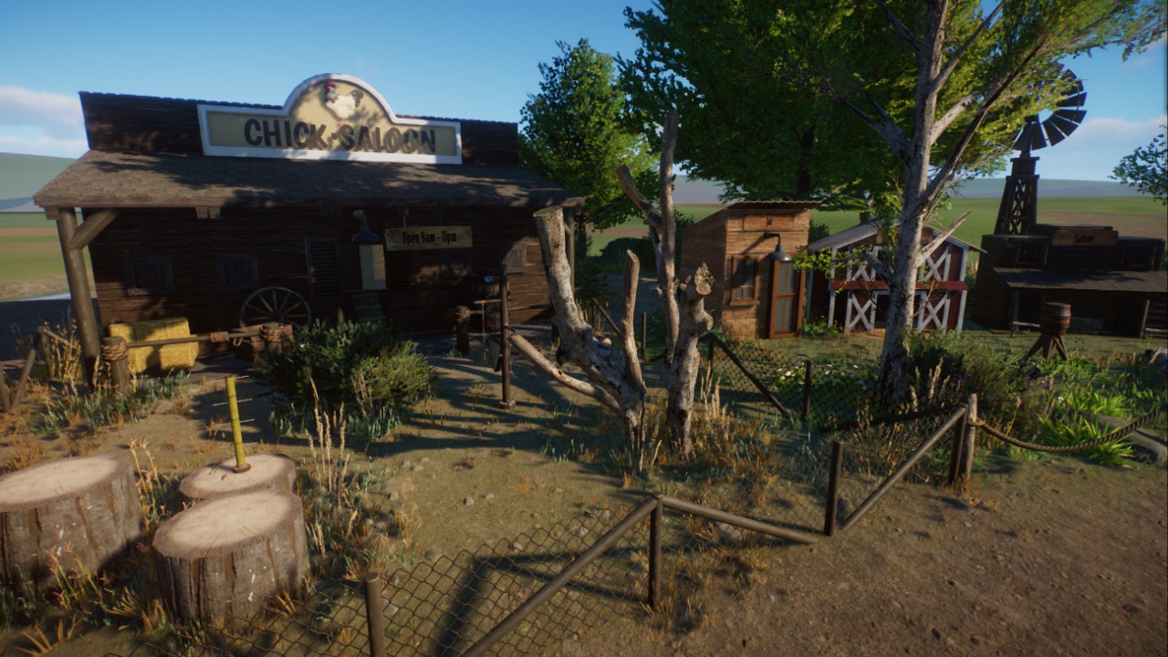 Chicken habitat in a wild west theme by Zimfira Games