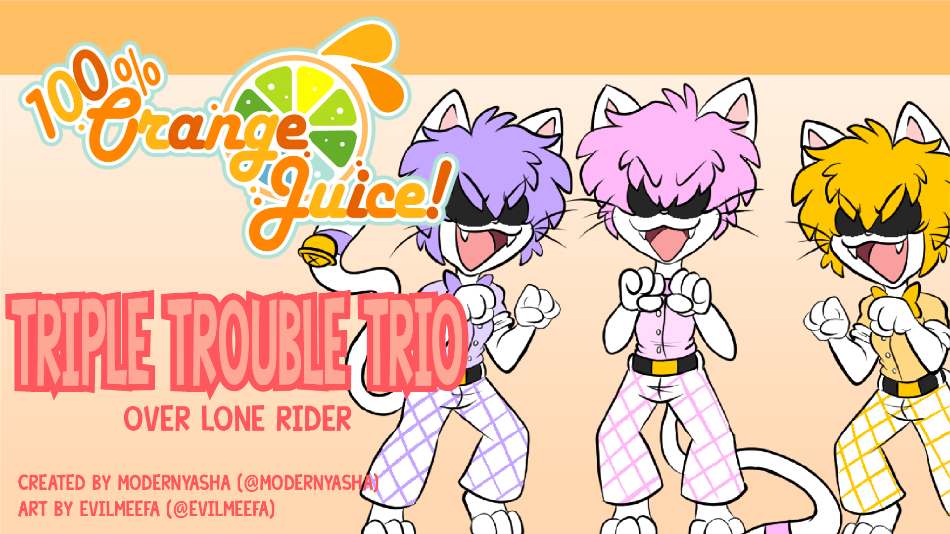 Triple Trouble Trio Over Lone Rider