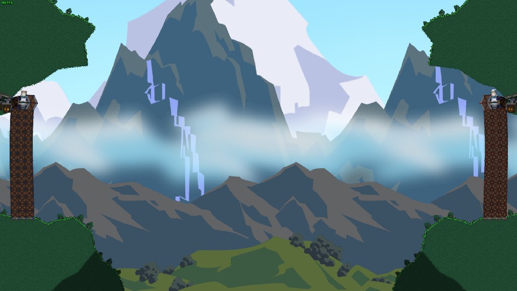Tower leaning against cliff