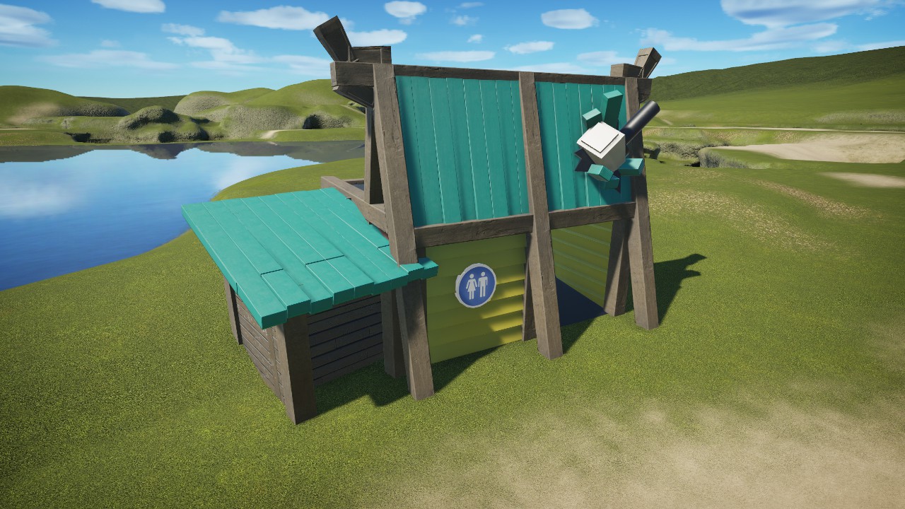 Cartoony Viking Toilet Building
