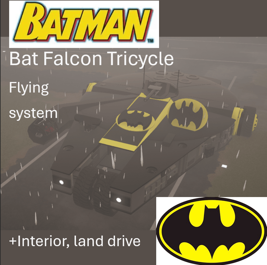 Bat-Falcon Tricycle dark knight land/flying system + interior