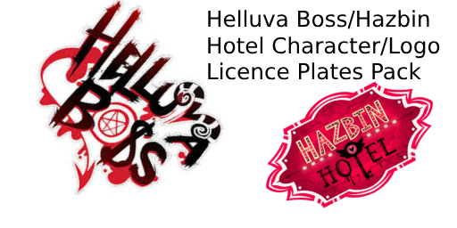Helluva Boss/Hazbin Hotel Character/Logo License Plates Pack